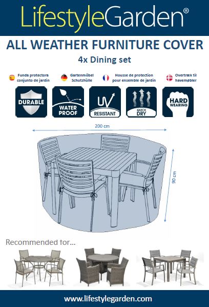 Lifestyle Garden Furniture 4 Seat Dining Set Cover