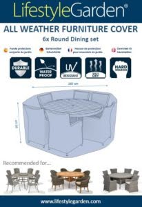 Lifestyle Garden Furniture Premium 6 Seat Round Dining Set Cover