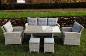 Supremo Barcelona Lounge Dining Set with Lava Cushions