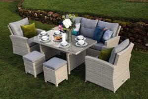 Supremo Barcelona Lounge Dining Set with Lava Cushions