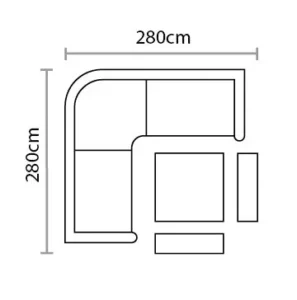 Supremo Rydal Curved Modular Dining Set – Storm Grey Weave