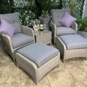 Supremo Barcelona Dual Reclining Lounge Set with Lava Cushions