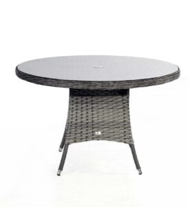 Supremo Tuscany – Rydal 4 Seat Round Dining Set – Storm Grey Weave