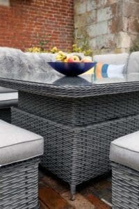 Supremo Rydal Curved Modular Dining Set – Storm Grey Weave