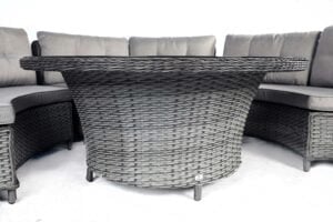 Supremo Tuscany – Rydal Deluxe Round Bench Firepit Set – Storm Grey Weave