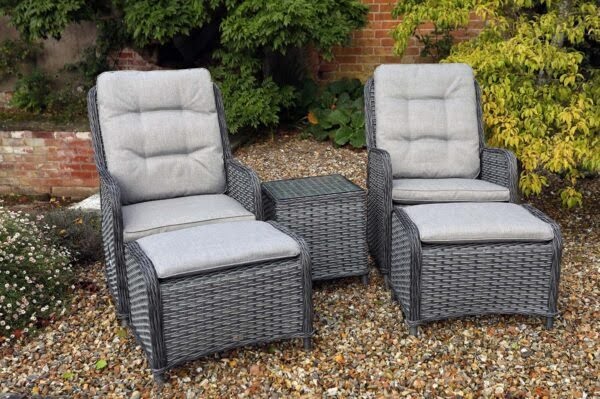 Supremo Tuscany – Rydal Dual Reclining Lounge Set – Storm Grey Weave