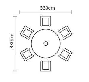 Supremo Amalfi 6 Seat Round Dining Set