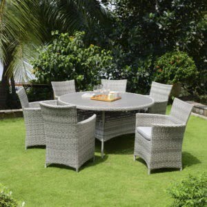Lifestyle Garden Aruba Stacking 6 Seat Round Dining Set