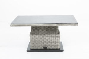 Norfolk Leisure Life Aya Lounge Set Yacht Grey Weave  With Adjust Table & Carbon Cushions
