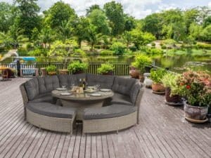 Tuscany Deluxe Round Bench Dining Set e1567617016446