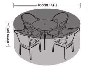 Garland 4-6 Seater Round Furniture Set Cover Black