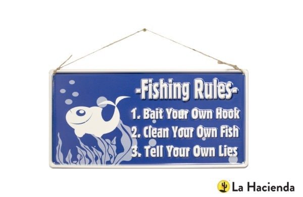 La Hacienda Fishing Rules Wall Sign