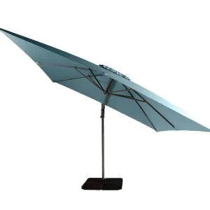 Supremo Provence Deluxe Square Free Arm Parasol & Base -3m x 3m – Duck Egg Blue