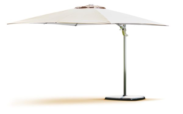 Supremo Provence Deluxe Square Free Arm Parasol & Base – 3m x 3m – French Grey