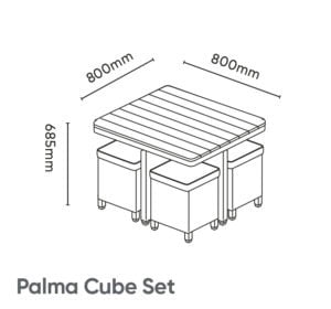 Kettler Cube Dining Set – Whitewash – Polywood Table