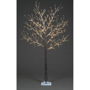 Copper Wire Frosted Brown Twig Tree With 400 Warm White LEDs – 1.5m