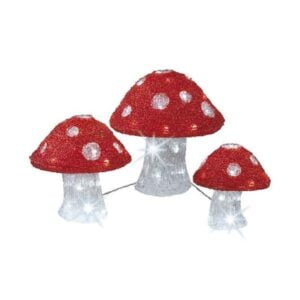 LED Acrylic Mushrooms – Set of 3