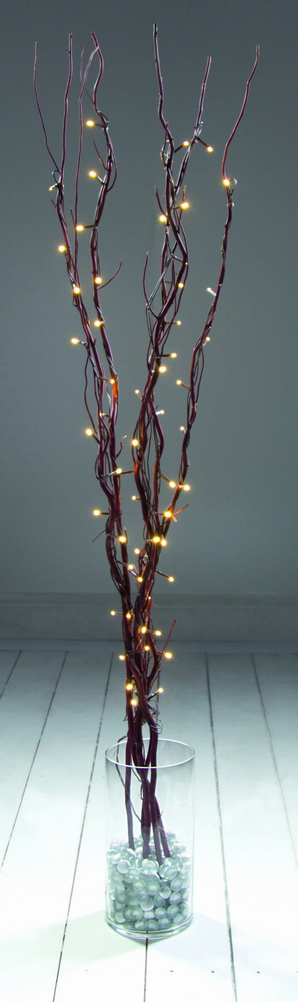 Premier  Light Brown Twig With 80 Warm White Rice Lights – 1.2M