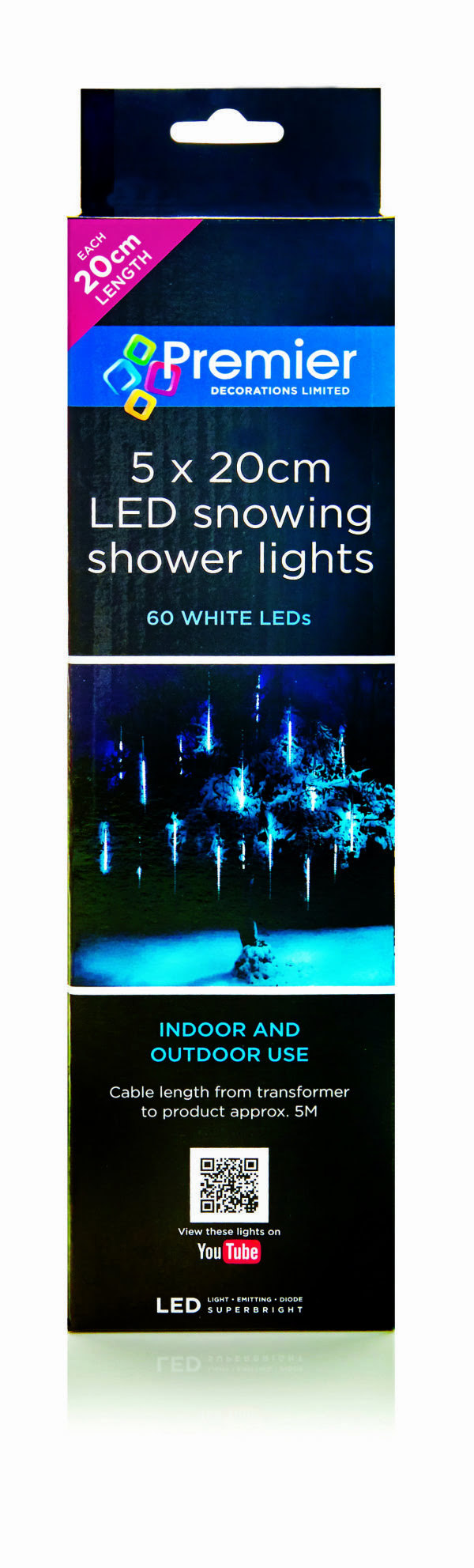 Premier Snowing Showers Lights With 150 White Leds Christmas – 5 X 20Cm
