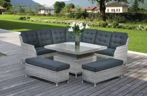 Lazia Modular Curved Corner Dining Set
