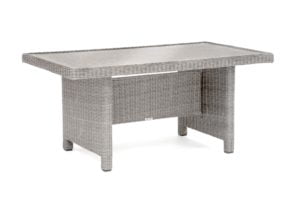 Kettler Palma Corner Casual Dining Set – Whitewash – Glass Top Table – Left Hand