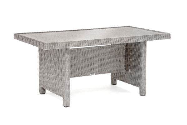 Kettler Palma Corner Casual Dining Set – Whitewash – Glass Top Table – Left Hand