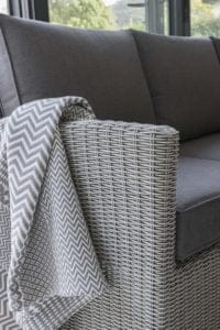 Kettler Palma Mini Corner Casual Dining Set – Whitewash – Glass Top Table