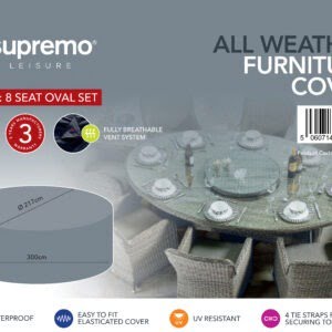 Supremo 8 Seat Oval Set All Weather Furniture Cover