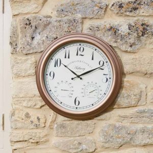 Outside In Astbury Wall Clock & Thermometer – 12in