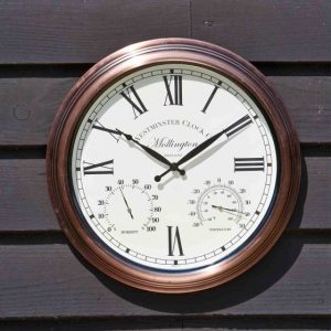 Outside In Mollington Wall Clock & Thermometer – 15in