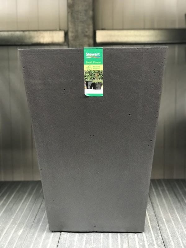 Stewart Garden – Tall Basalt Planter – 40 cm – Grey