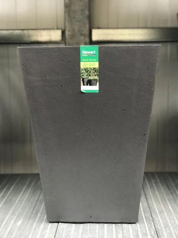 Stewart Garden – Tall Basalt Planter – 40 cm – Grey