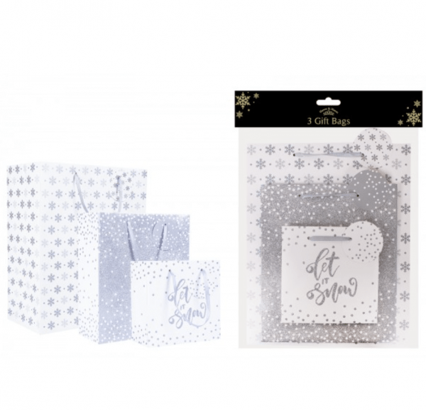 Silver Gift Bags – Pack Of 3