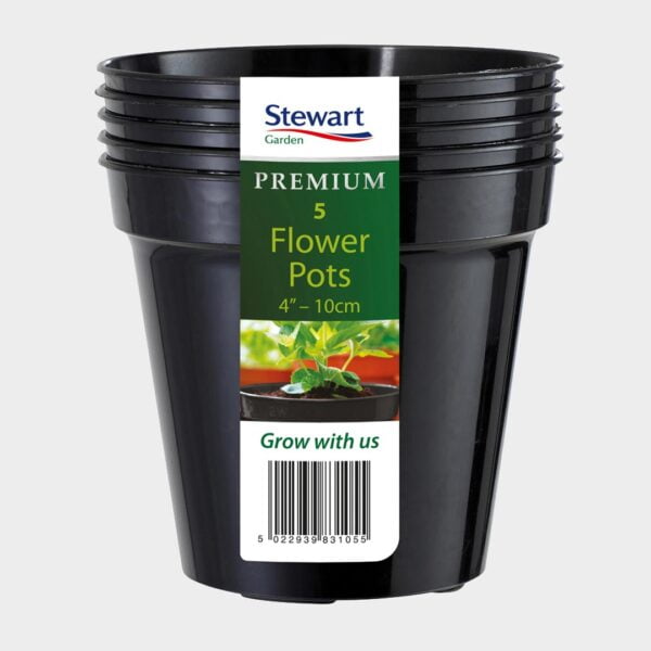 Stewart Garden – Flowerpot (Multi-pack)- Black – 4″