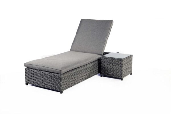 Supremo Tuscany – Rydal Lounger  & Side Table – Storm Grey Weave