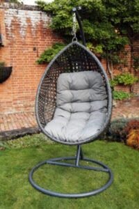 Supremo Tuscany – Rydal Single Hanging Egg Chair – Storm Grey Weave
