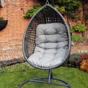 Supremo Tuscany – Rydal Single Hanging Egg Chair – Storm Grey Weave