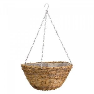 Country Rattan Hanging Basket – 14″