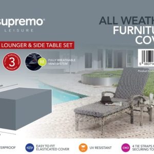 Supremo Lounger & Side Table Furniture Cover – Grey