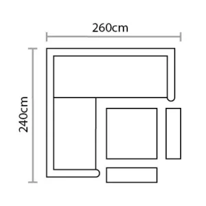 Supremo Amalfi Corner Modular (L-Shaped) Set with Adjustable Table