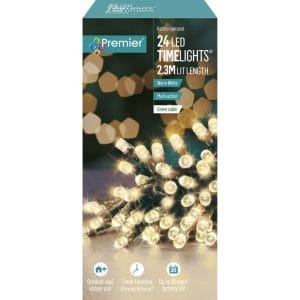 Premier Multi Action Battery Operated LED Lights – Warm White – 24 Lights
