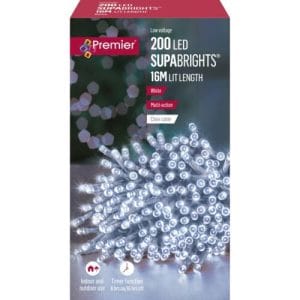 200 LED Premier Outdoor Lights – Cool White – Clear Wire