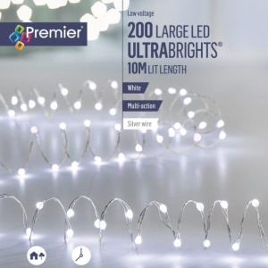 Premier LED UltraBright Pin wire Multi action Lights – White – 200L