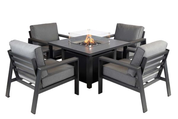 Supremo Melbury Four Seat Lounge Set with Fire Pit