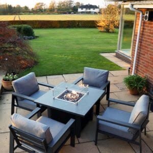 Supremo Melbury Four Seat Lounge Set with Fire Pit
