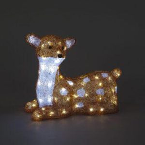 Snowtime 30cm Acrylic Proud Deer w/70 White LEDs