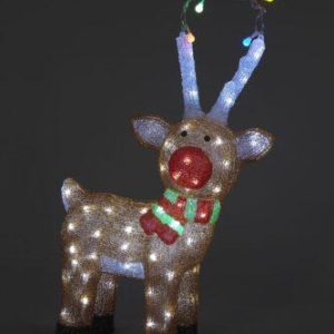 Snowtime 55cm Acrylic Standing Reindeer w/ 80 White LEDs