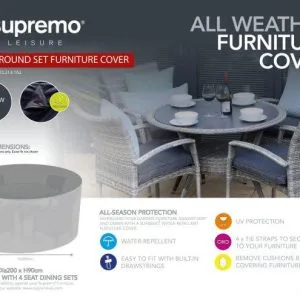 Supremo 4 Seat Round Set All Weather Furniture Cover