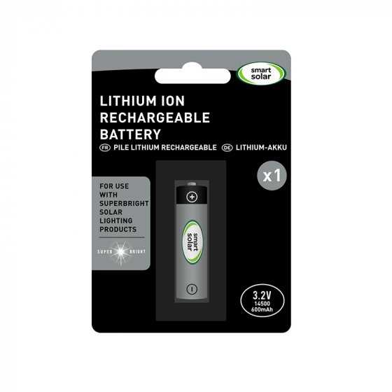 Smart Rechargeable 14500 3.2V Li-Ion – 600Mah – Battery 1 Pack