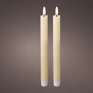 Kaemingk LED Wick Dinner Candle Wax Wave Top –  BO – Indoor – 2 Pack